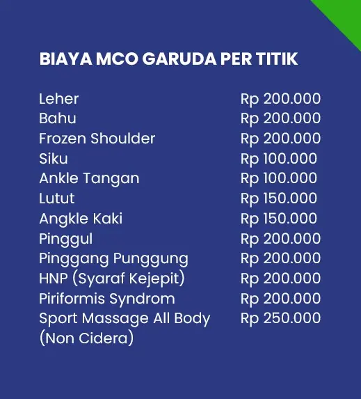 Biaya terapi MCO Garuda Massage