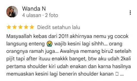 Review pasien MCO Garuda Massage