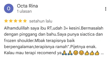 Review pasien MCO Garuda Massage