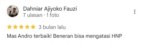 Review pasien MCO Garuda Massage