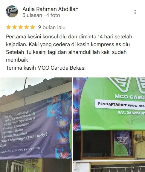 Testimoni pasien MCO Garuda Massage