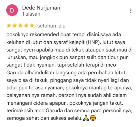 Testimoni pasien MCO Garuda Massage
